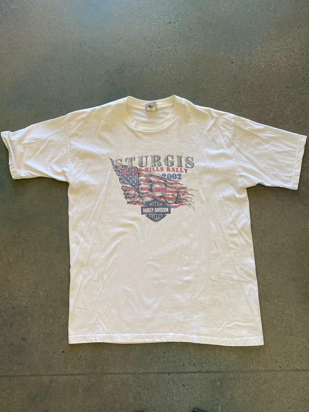 Vintage Harley Davidson Sturgis Black Hills Rally Rushmore 2002 Graphic Tee XL